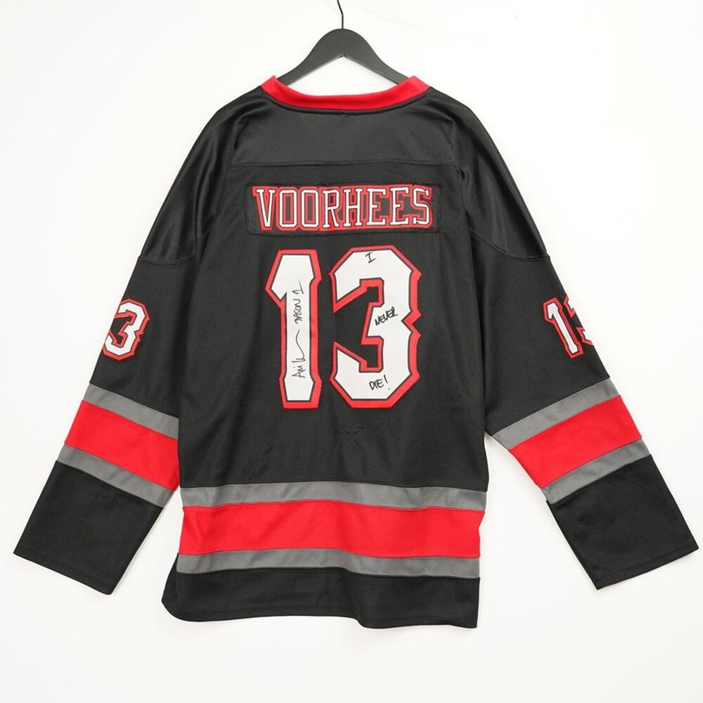 Friday The 13th Jason Voorhees Mask Hockey Jersey Movie Horror Black XXL